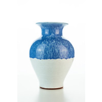 Hydria Original handgemachte Vase klein von Kreta - blau weiß