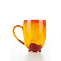 Hydria Original handgemachte Keramik Tasse Oval XXL von Kreta - rot