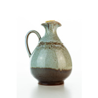 Hydria Original handgemachte Keramik Olivenöl Kanne Oval von Kreta - natur