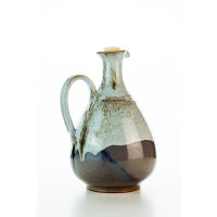 Hydria Original handgemachte Keramik Olivenöl Kanne Oval klein von Kreta - natur