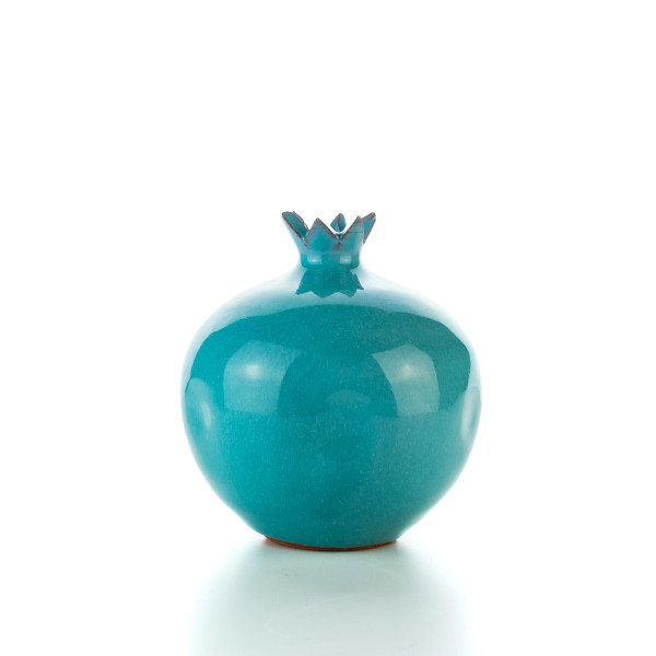 Hydria Original handgemachte Granatapfel Vase mittel von Kreta - türkis