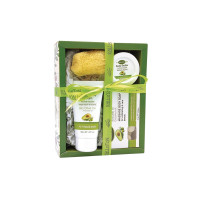 Kalliston Geschenk Box - Schwamm - Body Butter - Creme - Massage Seife