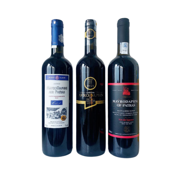 3x750ml Mavrodaphne Rotwein 15% Vol. griechischer Dessertwein Set