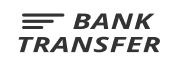 Wir akzeptieren Zahlungen per Bank Transfer